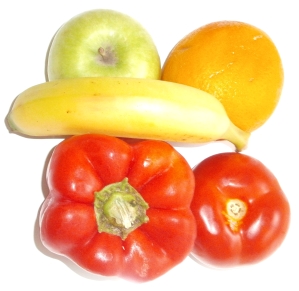 Schlank mit Obst und Gemüse